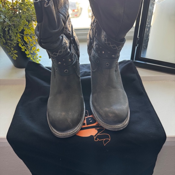 Freebird Blain Leather Boots Designer Luxury Belted Buckle Detail Handmade - Picture 2 of 5